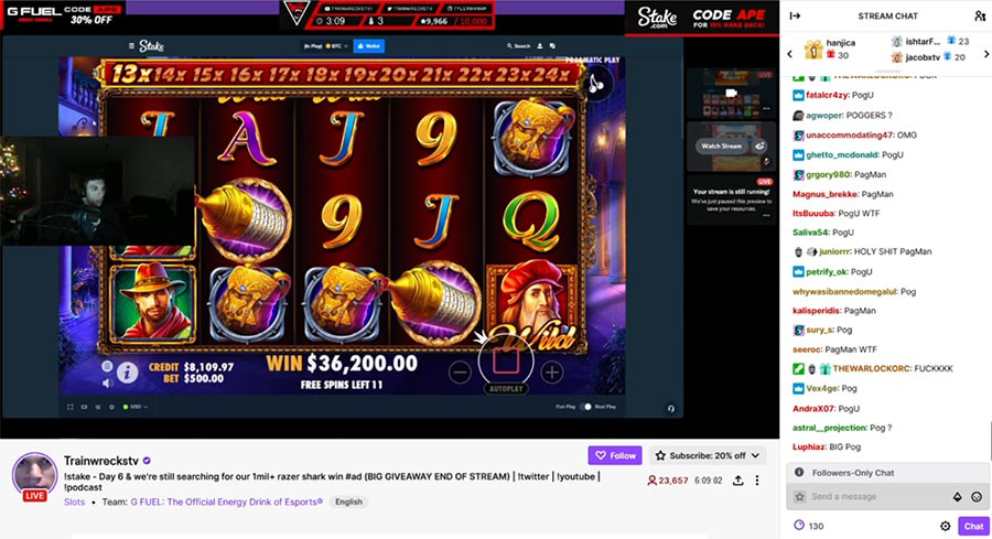 trainwreckstv gambling stream